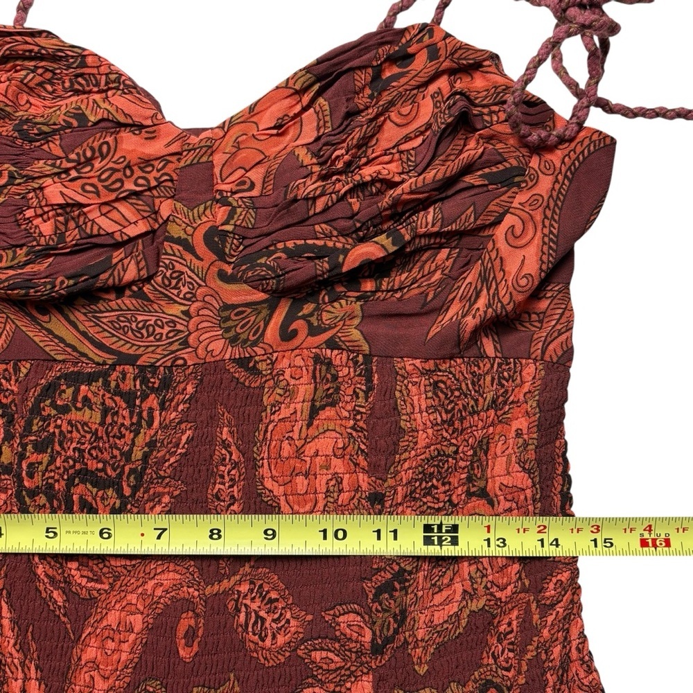 NWT Farm Rio x Anthropologie Drop Waist Printed Midi Dress M Leopard Paisley - Picture 9 of 16